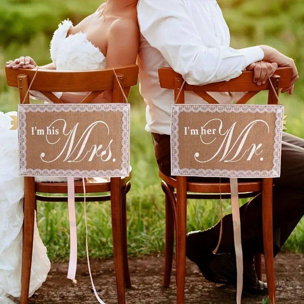 Mr And Mrs Chair Sign